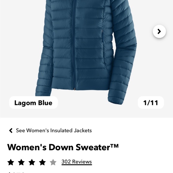 Patagonia Women’s Down Sweater XS Navy Blue - Picture 5 of 7